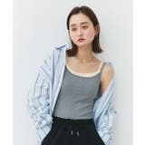 グレー | カップ付きレイヤードキャミソール | ad thie