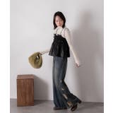 リボンデザイン ギャザーキャミソール | ad thie | 詳細画像3 