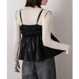 リボンデザイン ギャザーキャミソール | ad thie | 詳細画像4 