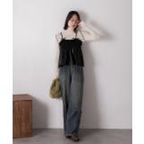 リボンデザイン ギャザーキャミソール | ad thie | 詳細画像6 