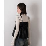 リボンデザイン ギャザーキャミソール | ad thie | 詳細画像9 