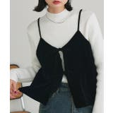 リボンデザイン ベロアキャミソール | ad thie | 詳細画像12 