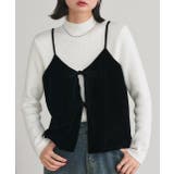 リボンデザイン ベロアキャミソール | ad thie | 詳細画像8 