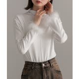 オフホワイト | ファースリーブ ハイネックトップス | ad thie