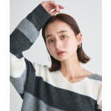 【2025SS新作】配色ボーダーVネックニットプルオーバー | ad thie | 詳細画像13 