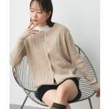 ベージュ | ケーブルニットカーディガン | ad thie
