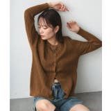 ブラウン | ケーブルニットカーディガン | ad thie