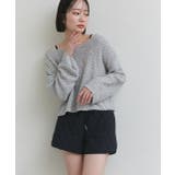 グレー | ドロップショルダーニットプルオーバー | ad thie