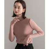 サムホール付き 配色ラインタートルニット | ad thie | 詳細画像17 