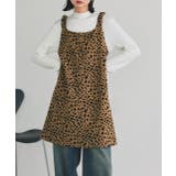 キャメル | レオパード柄 ジャカードミニワンピース | ad thie
