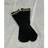 ブラック | バイカラーメローフリルソックス | ad thie