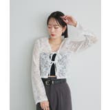 ショート丈リボンレースカーディガン | ad thie | 詳細画像12