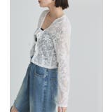 ショート丈リボンレースカーディガン | ad thie | 詳細画像4