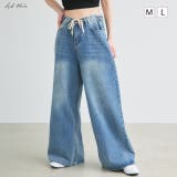 ウエストリボンワイドデニムパンツ | ad thie | 詳細画像1 
