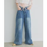 ウエストリボンワイドデニムパンツ | ad thie | 詳細画像18 