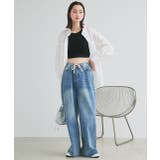 ウエストリボンワイドデニムパンツ | ad thie | 詳細画像2 