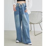 ウエストリボンワイドデニムパンツ | ad thie | 詳細画像4 