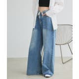 ウエストリボンワイドデニムパンツ | ad thie | 詳細画像5 