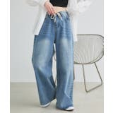 ウエストリボンワイドデニムパンツ | ad thie | 詳細画像6 