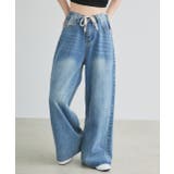 ウエストリボンワイドデニムパンツ | ad thie | 詳細画像9 