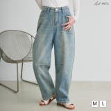 ルーズシルエットカーブデニムパンツ | ad thie | 詳細画像1 