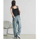 ルーズシルエットカーブデニムパンツ | ad thie | 詳細画像10 