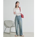 ルーズシルエットカーブデニムパンツ | ad thie | 詳細画像2 