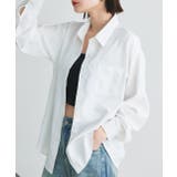 オフホワイト | ポケット付きベーシックビッグシャツ | ad thie