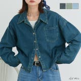 ポケット付きショート丈デニムシャツ | ad thie | 詳細画像1 