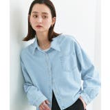 ポケット付きショート丈デニムシャツ | ad thie | 詳細画像35