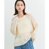 アイボリー | シアーメッシュルーズニットプルオーバー | ad thie
