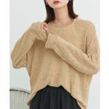 ベージュ | シアーメッシュルーズニットプルオーバー | ad thie