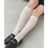 オフホワイト | レースハイソックス | ad thie