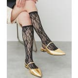 ブラック | レースハイソックス | ad thie