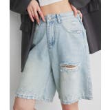 サックス | ヴィンテージライクハーフデニム | ad thie