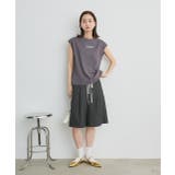 ウエストフリル切替ストライプバミューダパンツ | ad thie | 詳細画像12 