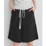ウエストフリル切替ストライプバミューダパンツ | ad thie | 詳細画像17 