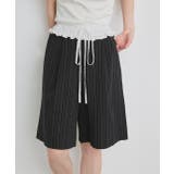 ウエストフリル切替ストライプバミューダパンツ | ad thie | 詳細画像18 