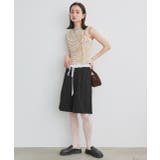 ウエストフリル切替ストライプバミューダパンツ | ad thie | 詳細画像22 