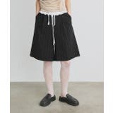 ウエストフリル切替ストライプバミューダパンツ | ad thie | 詳細画像26 