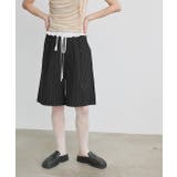 ウエストフリル切替ストライプバミューダパンツ | ad thie | 詳細画像29 