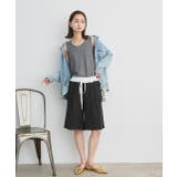 ウエストフリル切替ストライプバミューダパンツ | ad thie | 詳細画像31 