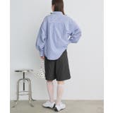 ウエストフリル切替ストライプバミューダパンツ | ad thie | 詳細画像4 