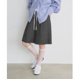 ウエストフリル切替ストライプバミューダパンツ | ad thie | 詳細画像6 