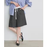 ウエストフリル切替ストライプバミューダパンツ | ad thie | 詳細画像9 