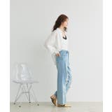 レースプリントダメージデニムパンツ | ad thie | 詳細画像10 