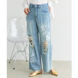 レースプリントダメージデニムパンツ | ad thie | 詳細画像12 