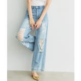 レースプリントダメージデニムパンツ | ad thie | 詳細画像17 