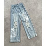 レースプリントダメージデニムパンツ | ad thie | 詳細画像30 