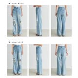 レースプリントダメージデニムパンツ | ad thie | 詳細画像32 